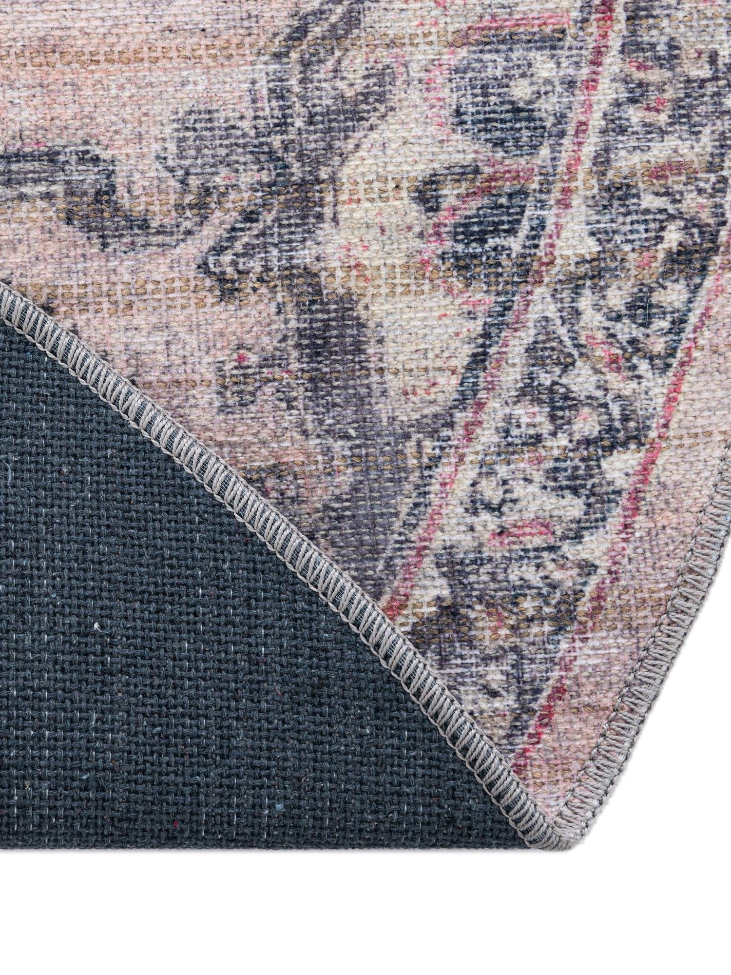 Washable Beige pink 3' 3 x 3' 3 Nostalgia Round Area Rug Easy to Clean Stain Resistant & Durable Polyester Chenille Vintage Distressed Carpet for Sale at Rug Engine