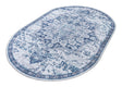 Gray Blue 5' 3 x 8' Renaissance Washable Oval Rug