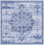 Washable Gray Blue 5' 11 x 5' 11 Renaissance Square Area Rug Easy to Clean Stain Resistant & Durable Colorful Distressed Vintage Carpet for Sale at Rug Engine