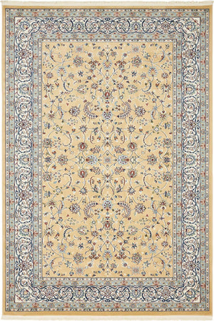 Beige 4' 1 x 6' 1 Narenj Rectangle Area Rug 85% Polypropylene & 15% Polyester Traditional Classic Carpet for Living, Dining, Bedrooms, Office for Sale at Rug Engine