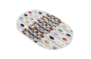 Multicolor 2' x 3' 1 Cherokee Oval Area Rug 100% Polypropylene With Cotton Backing Modern Geometric Carpet for Home Decor Interior Design Rooms for Sale at Rug Engine