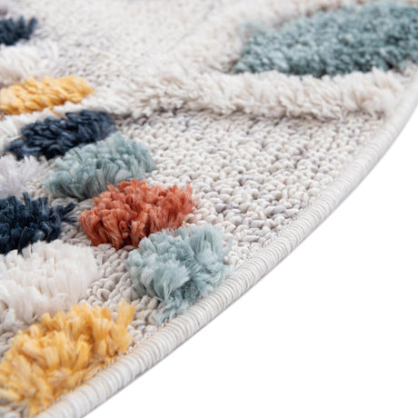 Multicolor 3' 3 x 3' 3 Cherokee Round Area Rug 100% Polypropylene With Cotton Backing Modern Geometric Carpet for Home Decor Interior Design Rooms for Sale at Rug Engine