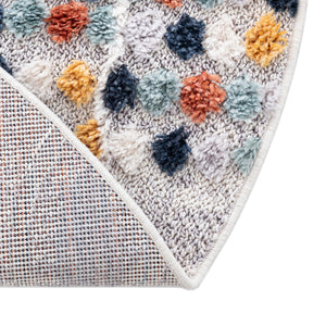 Multicolor 5' 3 x 5' 3 Cherokee Round Area Rug 100% Polypropylene With Cotton Backing Modern Geometric Carpet for Home Decor Interior Design Rooms for Sale at Rug Engine