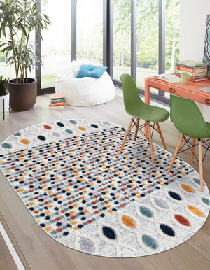 Multicolor 5' 3 x 7' 10 Cherokee Oval Area Rug 100% Polypropylene With Cotton Backing Modern Geometric Carpet for Home Decor Interior Design Rooms for Sale at Rug Engine