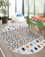 Multicolor 5' 3 x 7' 10 Cherokee Oval Area Rug 100% Polypropylene With Cotton Backing Modern Geometric Carpet for Home Decor Interior Design Rooms for Sale at Rug Engine