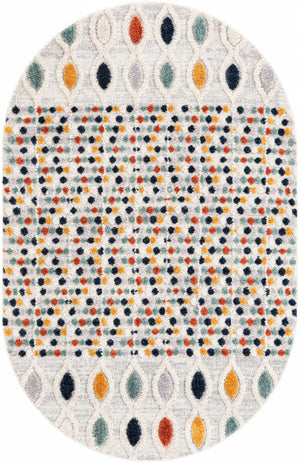 Multicolor 5' 3 x 7' 10 Cherokee Oval Area Rug 100% Polypropylene With Cotton Backing Modern Geometric Carpet for Home Decor Interior Design Rooms for Sale at Rug Engine