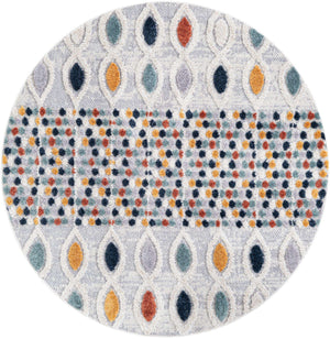 Multicolor 6' 1 x 6' 1 Cherokee Round Area Rug 100% Polypropylene With Cotton Backing Modern Geometric Carpet for Home Decor Interior Design Rooms for Sale at Rug Engine
