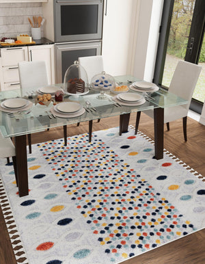 Multicolor 5' 3 x 5' 3 Cherokee Square Area Rug 100% Polypropylene With Cotton Backing Modern Geometric Carpet for Home Decor Interior Design Rooms for Sale at Rug Engine