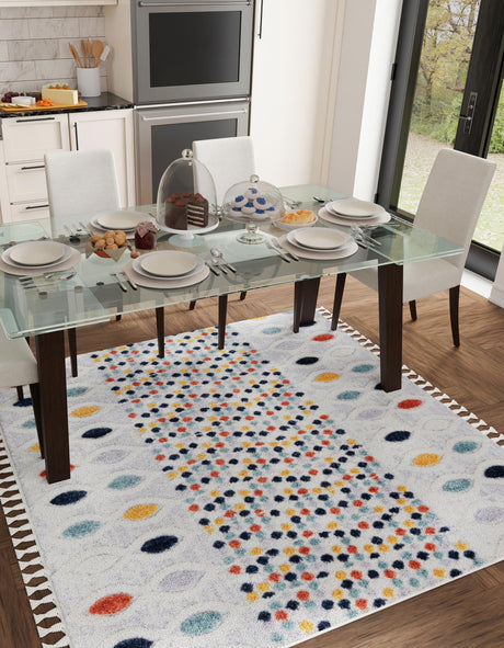 Multicolor 5' 3 x 5' 3 Cherokee Square Area Rug 100% Polypropylene With Cotton Backing Modern Geometric Carpet for Home Decor Interior Design Rooms for Sale at Rug Engine
