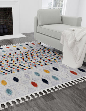 Multicolor 7' 10 x 7' 10 Cherokee Square Area Rug 100% Polypropylene With Cotton Backing Modern Geometric Carpet for Home Decor Interior Design Rooms for Sale at Rug Engine