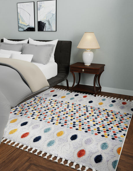 Multicolor 7' 10 x 7' 10 Cherokee Square Area Rug 100% Polypropylene With Cotton Backing Modern Geometric Carpet for Home Decor Interior Design Rooms for Sale at Rug Engine