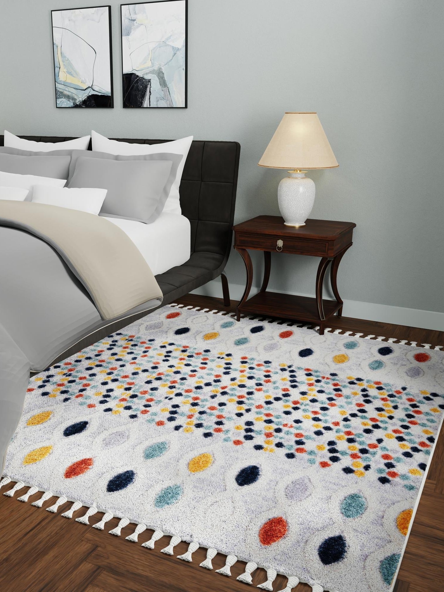 Multicolor 3' 3 x 3' 3 Cherokee Square Area Rug 100% Polypropylene With Cotton Backing Modern Geometric Carpet for Home Decor Interior Design Rooms for Sale at Rug Engine