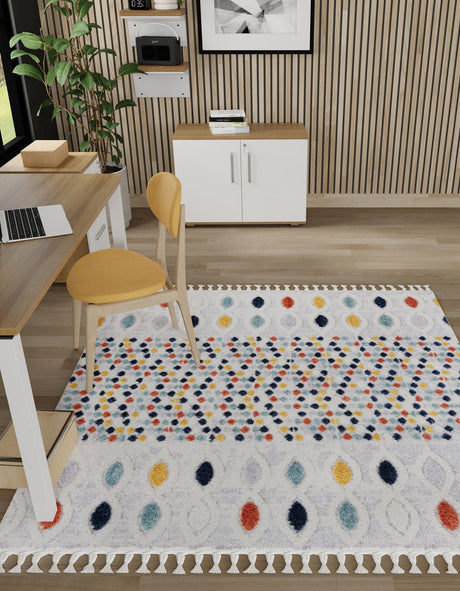 Multicolor 7' 10 x 7' 10 Cherokee Square Area Rug 100% Polypropylene With Cotton Backing Modern Geometric Carpet for Home Decor Interior Design Rooms for Sale at Rug Engine