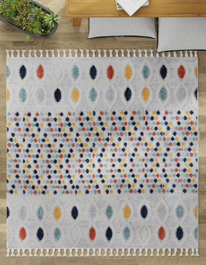 Multicolor 7' 10 x 7' 10 Cherokee Square Area Rug 100% Polypropylene With Cotton Backing Modern Geometric Carpet for Home Decor Interior Design Rooms for Sale at Rug Engine