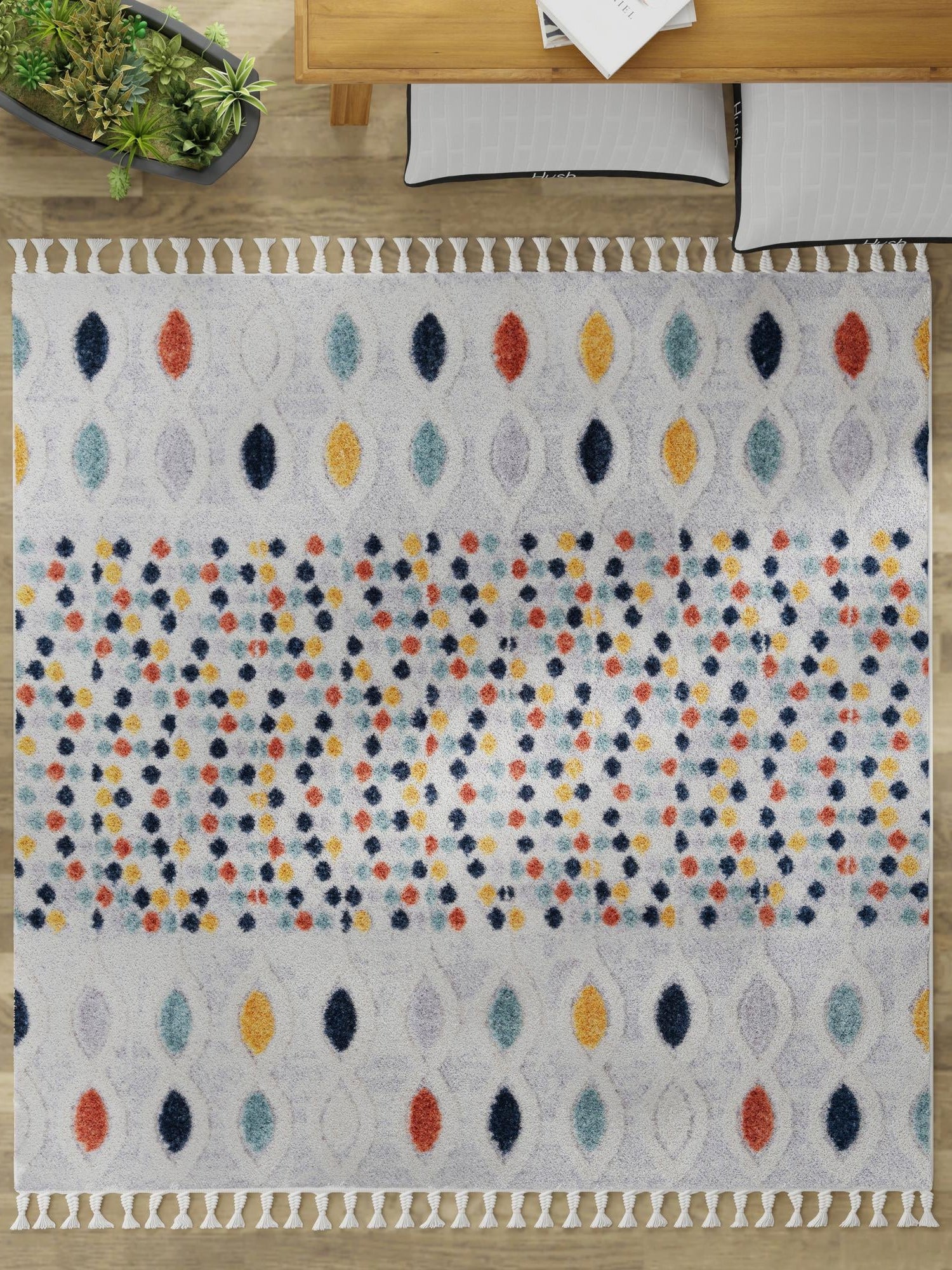 Multicolor 5' 3 x 5' 3 Cherokee Square Area Rug 100% Polypropylene With Cotton Backing Modern Geometric Carpet for Home Decor Interior Design Rooms for Sale at Rug Engine