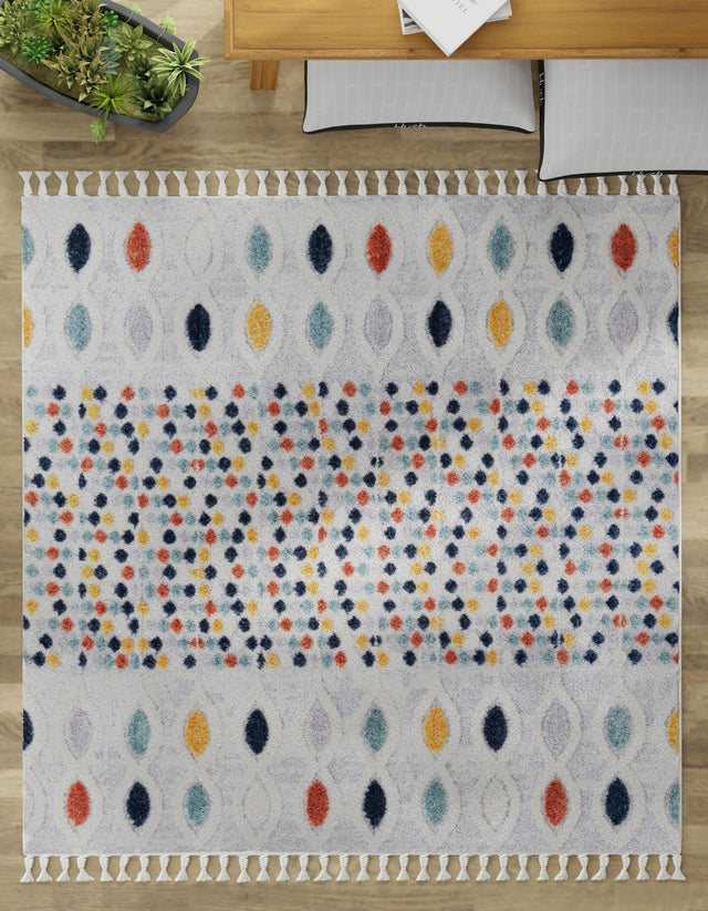 Multicolor 3' 3 x 3' 3 Cherokee Square Area Rug 100% Polypropylene With Cotton Backing Modern Geometric Carpet for Home Decor Interior Design Rooms for Sale at Rug Engine
