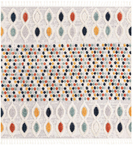 Multicolor 7' 10 x 7' 10 Cherokee Square Area Rug 100% Polypropylene With Cotton Backing Modern Geometric Carpet for Home Decor Interior Design Rooms for Sale at Rug Engine