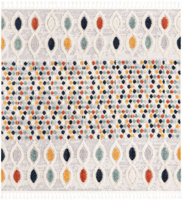 Multicolor 7' 10 x 7' 10 Cherokee Square Area Rug 100% Polypropylene With Cotton Backing Modern Geometric Carpet for Home Decor Interior Design Rooms for Sale at Rug Engine