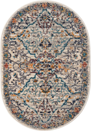Ivory 2' 2 x 3' 1 Lola Oval Area Rug Polypropylene With Jute Backing Traditional Pattern Easy Clean Carpet for Home Interior Design for Sale at Rug Engine