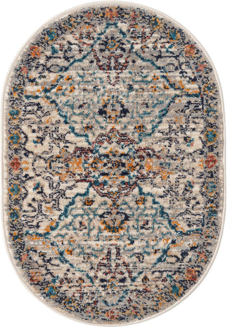Ivory 2' 2 x 3' 1 Lola Oval Area Rug Polypropylene With Jute Backing Traditional Pattern Easy Clean Carpet for Home Interior Design for Sale at Rug Engine