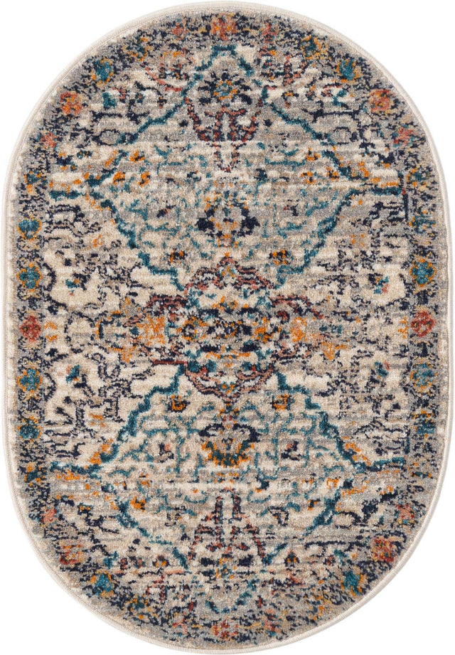 Ivory 2' 2 x 3' 1 Lola Oval Area Rug Polypropylene With Jute Backing Traditional Pattern Easy Clean Carpet for Home Interior Design for Sale at Rug Engine