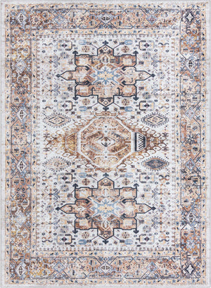 Washable Ivory Almond 9' 10 x 13' 1 Yara Rectangle Area Rug Easy to Clean Stain Resistant & Durable Polyester & Chenille Carpet for Sale at Rug Engine