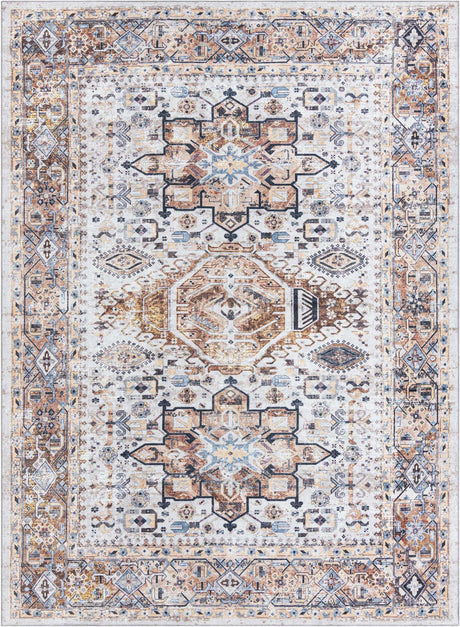 Washable Ivory Almond 9' 10 x 13' 1 Yara Rectangle Area Rug Easy to Clean Stain Resistant & Durable Polyester & Chenille Carpet for Sale at Rug Engine