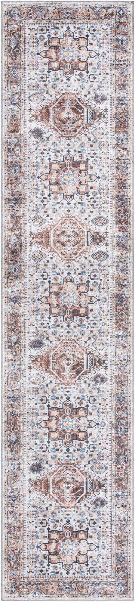 Washable Ivory Almond 2' 7 x 12' Yara Runner Area Rug Easy to Clean Stain Resistant & Durable Polyester & Chenille Carpet for Sale at Rug Engine