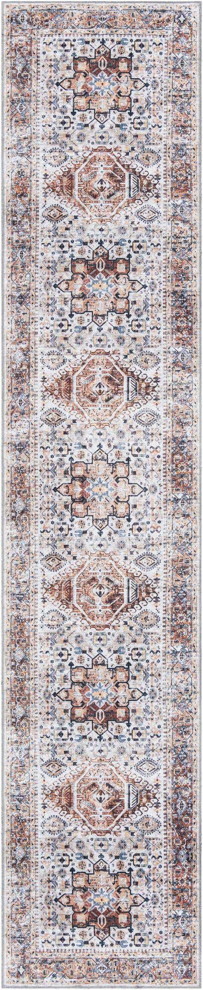 Washable Ivory Almond 2' 7 x 13' 1 Yara Runner Area Rug Easy to Clean Stain Resistant & Durable Polyester & Chenille Carpet for Sale at Rug Engine