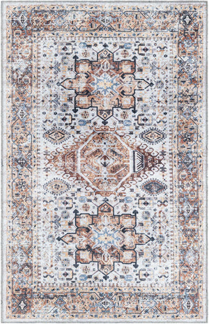 Washable Ivory Almond 3' 3 x 5' 3 Yara Rectangle Area Rug Easy to Clean Stain Resistant & Durable Polyester & Chenille Carpet for Sale at Rug Engine