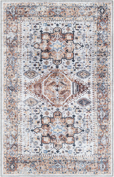 Washable Ivory Almond 3' 3 x 5' 3 Yara Rectangle Area Rug Easy to Clean Stain Resistant & Durable Polyester & Chenille Carpet for Sale at Rug Engine
