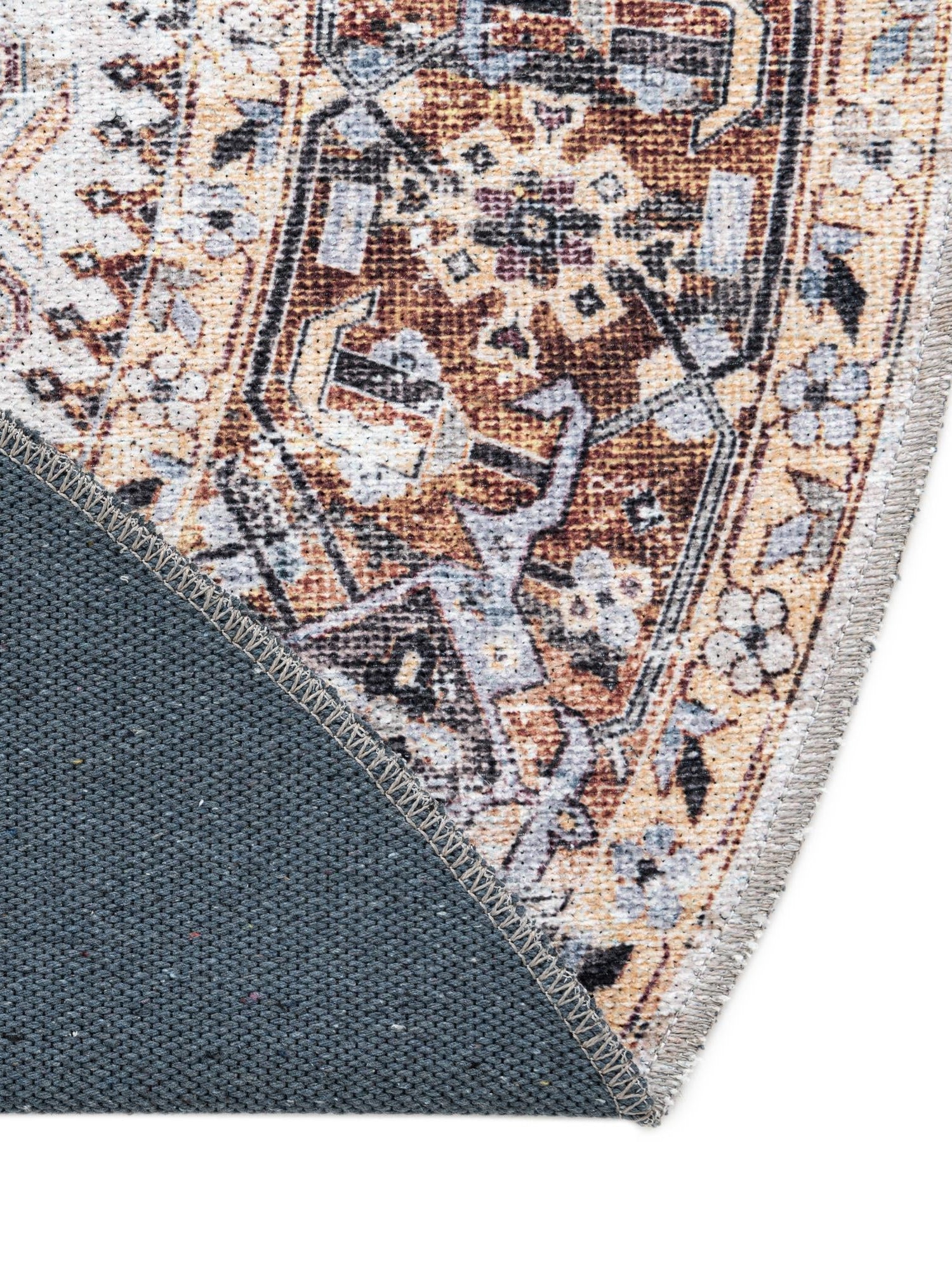 Washable Ivory Almond 5' 3 x 8' Yara Oval Area Rug Easy to Clean Stain Resistant & Durable