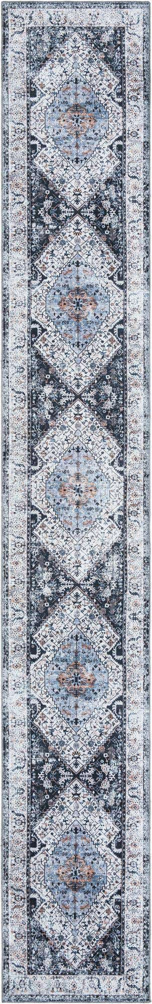 Washable Linen Charcoal 2' 11 x 19' 8 Yara Runner Area Rug Easy to Clean Stain Resistant & Durable Polyester & Chenille Carpet for Sale at Rug Engine