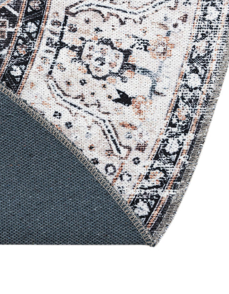 Washable Linen Charcoal 7' 10 x 10' Yara Oval Area Rug Easy to Clean Stain Resistant & Durable Polyester & Chenille Carpet for Sale at Rug Engine