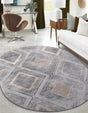Gray Cream 7' 1 x 10' Caspian Oval Area Rug 60% Polypropylene & 40% Polyester With Cotton Backing Modern Chic Carpet for Home Interior Design Decorating for Sale at Rug Engine