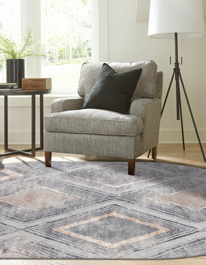 Gray Cream 7' 1 x 10' Caspian Oval Area Rug 60% Polypropylene & 40% Polyester With Cotton Backing Modern Chic Carpet for Home Interior Design Decorating for Sale at Rug Engine