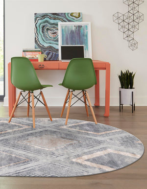 Gray Cream 7' 1 x 10' Caspian Oval Area Rug 60% Polypropylene & 40% Polyester With Cotton Backing Modern Chic Carpet for Home Interior Design Decorating for Sale at Rug Engine