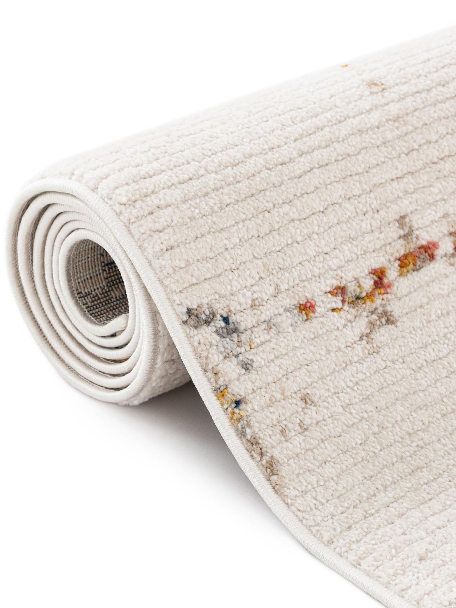 White Navy 5' 3 x 5' 3 Gemstone Round Area Rug Polypropylene Contemporary Carpet Easy Clean Stain Resistant for Home Design Decorating for Sale at Rug Engine