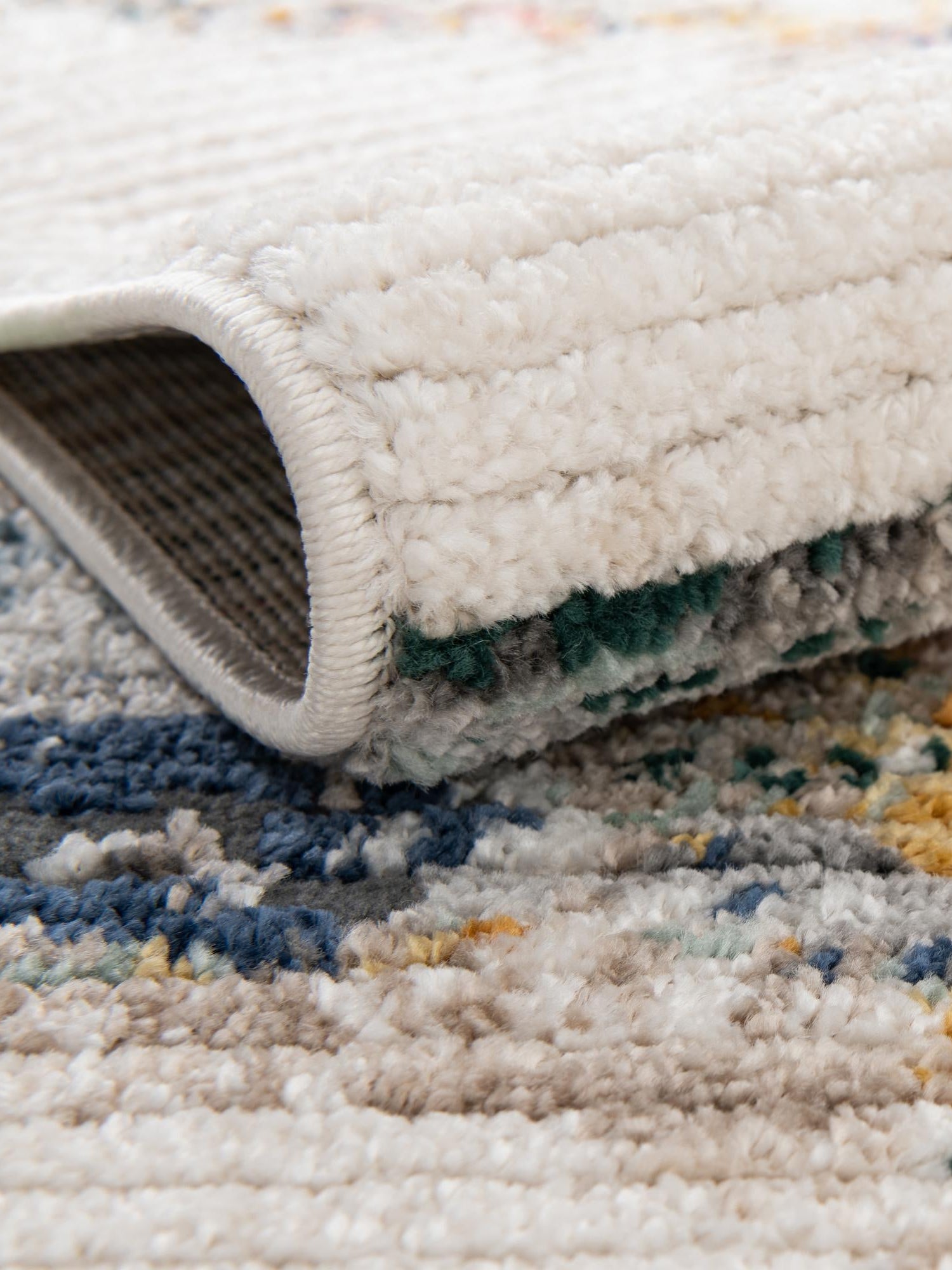 White Navy 5' 3 x 8' Gemstone Rectangle Area Rug Polypropylene Contemporary Carpet Easy Clean Stain Resistant for Home Design Decorating for Sale at Rug Engine