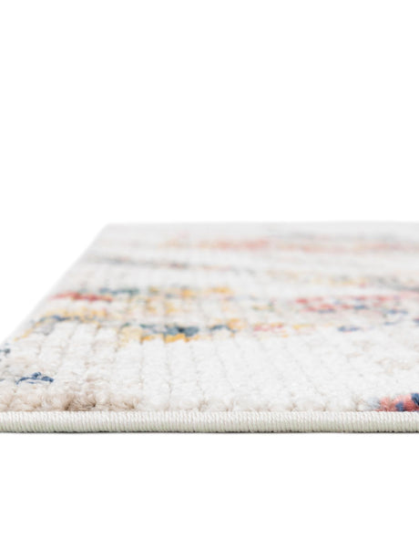 White Navy 6' 1 x 9' 2 Gemstone Rectangle Area Rug Polypropylene Contemporary Carpet Easy Clean Stain Resistant for Home Design Decorating for Sale at Rug Engine