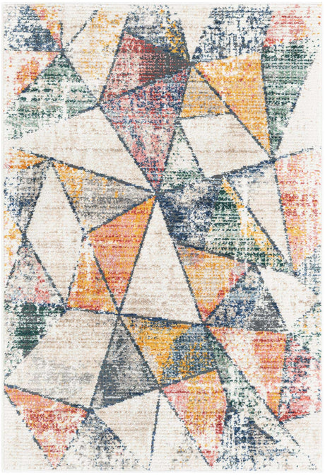 Multicolor 4' 1 x 6' 3 Gemstone Rectangle Area Rug Polypropylene Contemporary Carpet Easy Clean Stain Resistant for Home Design Decorating for Sale at Rug Engine