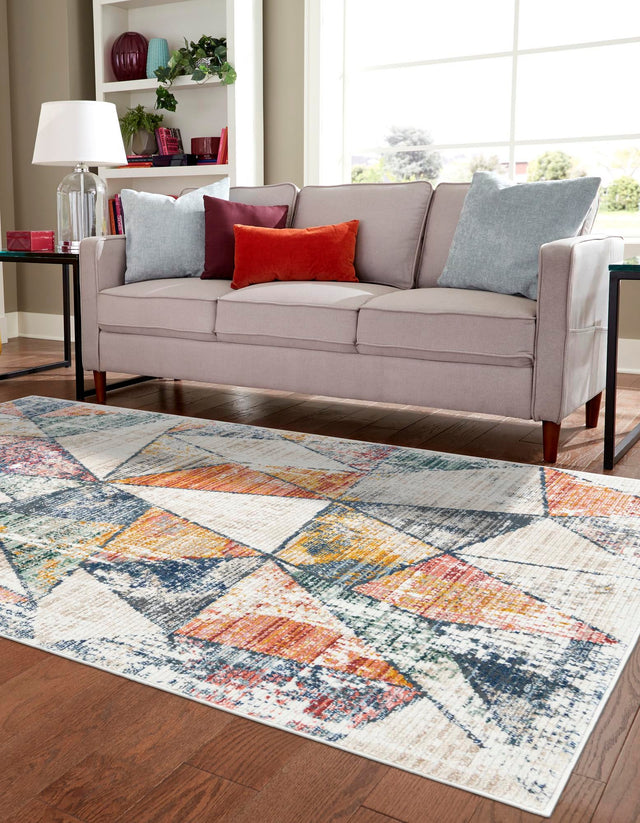 Multicolor 7' 10 x 10' 2 Gemstone Rectangle Area Rug Polypropylene Contemporary Carpet Easy Clean Stain Resistant for Home Design Decorating for Sale at Rug Engine