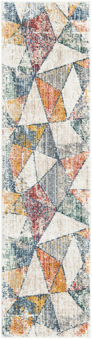 Multicolor 2' 2 x 8' Gemstone Runner Area Rug Polypropylene Contemporary Carpet Easy Clean Stain Resistant for Home Design Decorating for Sale at Rug Engine