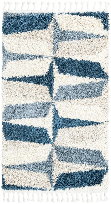 Blue 3' 3 x 5' 3 Hygge Shag Rectangle Area Rug Thick Soft Touch Fluffy & Plush Shaggy Pile 100% Polypropylene With Jute Backing Modern Carpet for Sale at Rug Engine