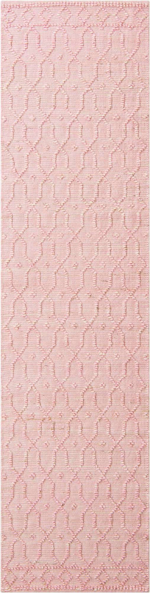 Pink 2' 7 x 9' 10 Larsa Runner Area Rug 90% Jute & 10% Cotton Premium All Natural Hand Woven Carpet for Home Interior Design Spaces for Sale at Rug Engine