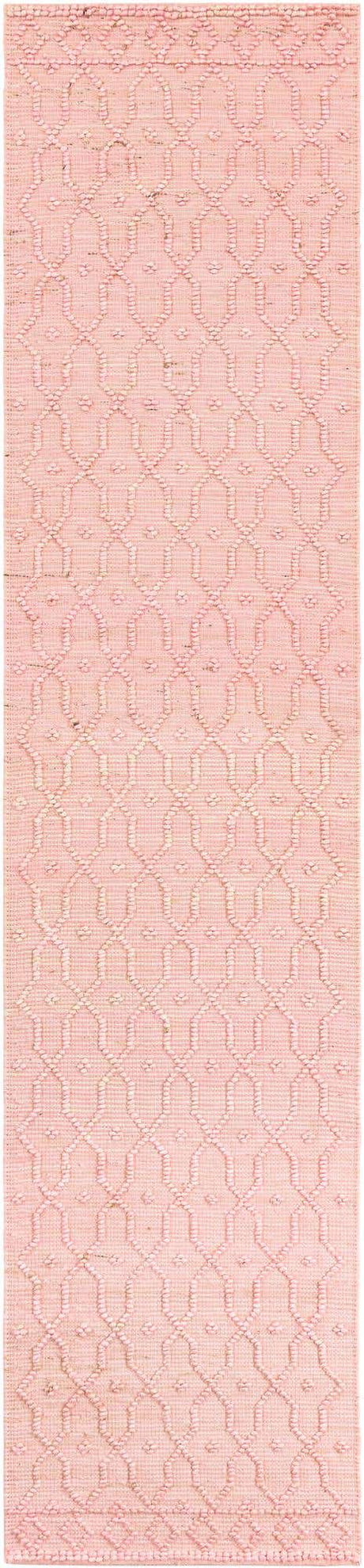 Pink 2' 7 x 12' Larsa Runner Area Rug 90% Jute & 10% Cotton Premium All Natural Hand Woven Carpet for Home Interior Design Spaces for Sale at Rug Engine