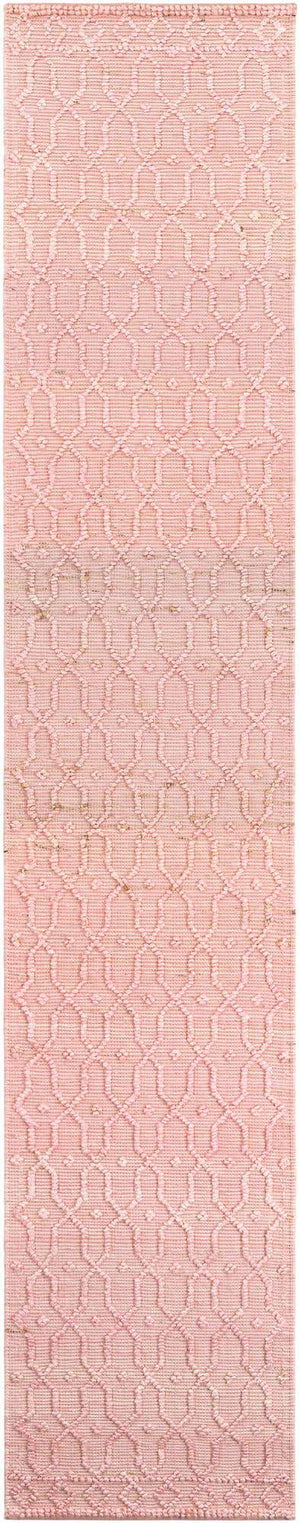 Pink 2' 7 x 13' 11 Larsa Runner Area Rug 90% Jute & 10% Cotton Premium All Natural Hand Woven Carpet for Home Interior Design Spaces for Sale at Rug Engine