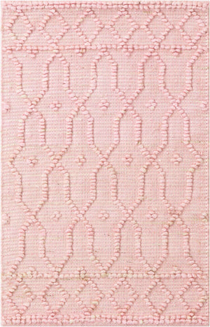 Pink 2' 2 x 3' 1 Larsa Rectangle Area Rug 90% Jute & 10% Cotton Premium All Natural Hand Woven Carpet for Home Interior Design Spaces for Sale at Rug Engine