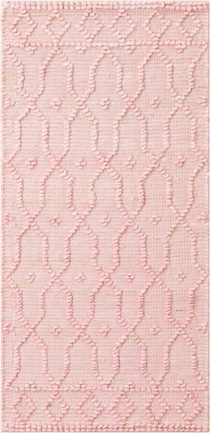 Pink 2' x 4' 1 Larsa Runner Area Rug 90% Jute & 10% Cotton Premium All Natural Hand Woven Carpet for Home Interior Design Spaces for Sale at Rug Engine