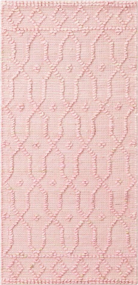 Pink 2' x 4' 1 Larsa Runner Area Rug 90% Jute & 10% Cotton Premium All Natural Hand Woven Carpet for Home Interior Design Spaces for Sale at Rug Engine